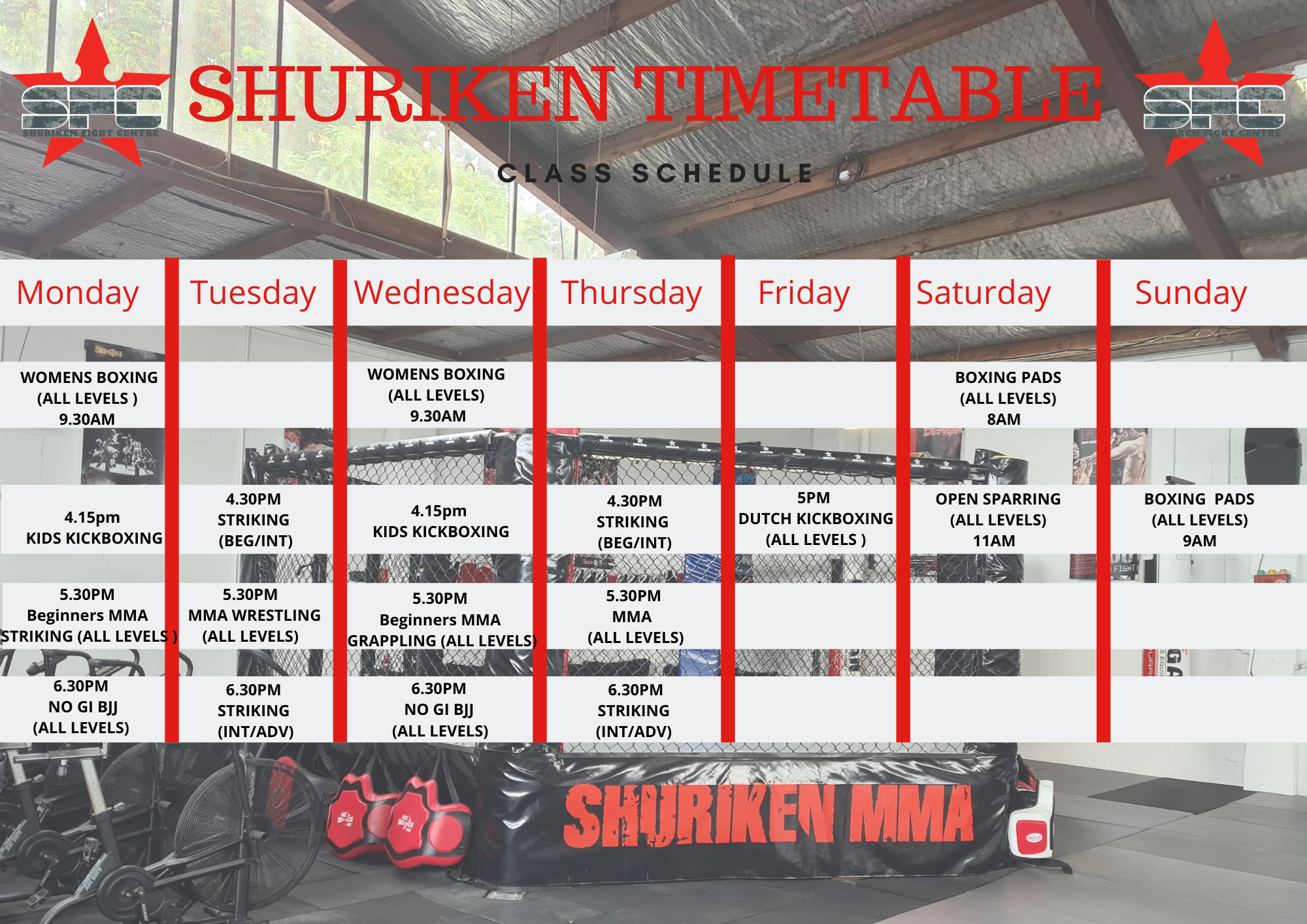 shuriken timetable 21st July .png
